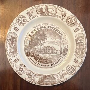 Intercourse Lancaster County Pennsylvania Vintage Decorative Plate